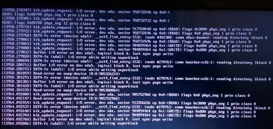 Screenshot when error occurred
