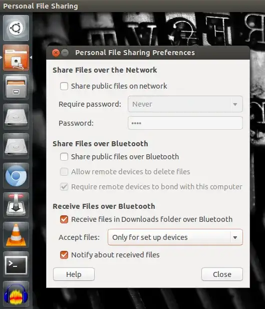Personal File Sharing Application Ubuntu Bluetooth Sharing