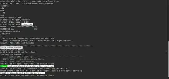 Wipe the whole device output