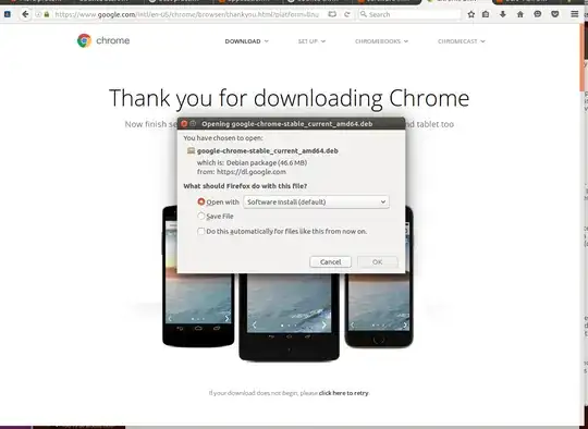 Screenshot: Opening deb dialog