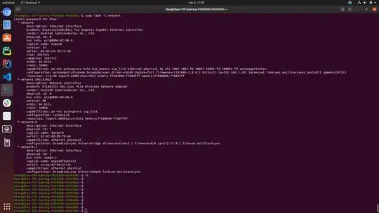Result of sudo lshw -C network