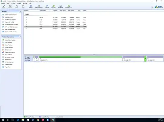 See the attached partition table