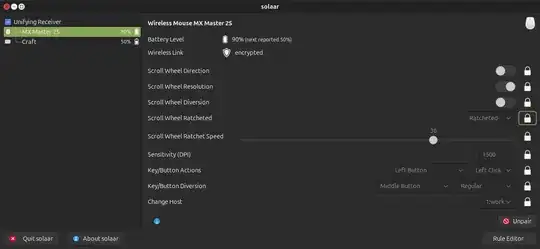 screenshot of the Solaar main window showing its settings