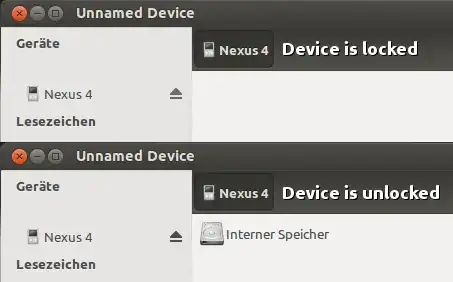 showing device in nautilus in locked and unlocked state