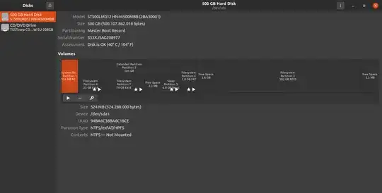 here is an image of the partitions