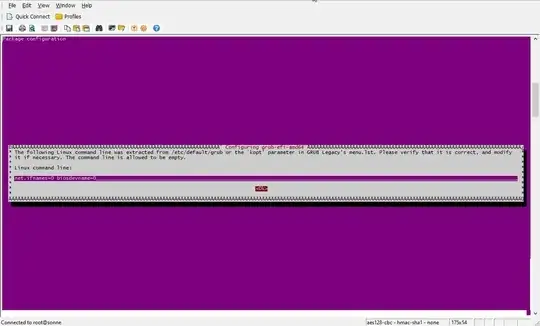 reconfigure grub-efi-amd64 screen1