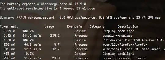 Image showing powertop with networking disabled