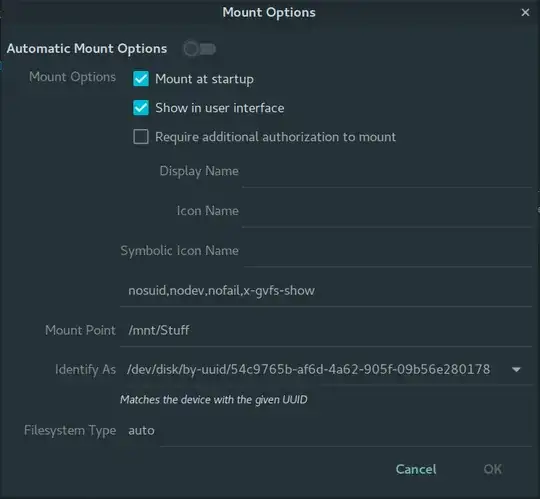 screenshot of gnome-disk app