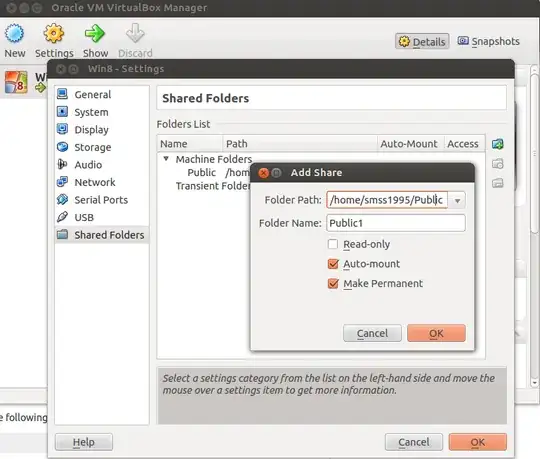 VirtualBox Shared Folders Setting