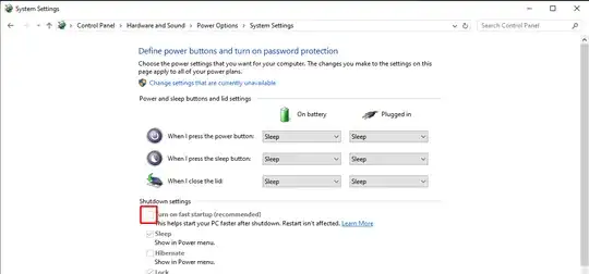Fast Start Power Settings