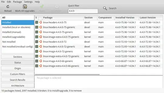 quick filter search box at top in synaptic
