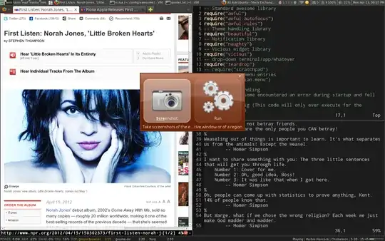Awesome on 12.04 - showing a tiling layout; Gnome Do window is floating