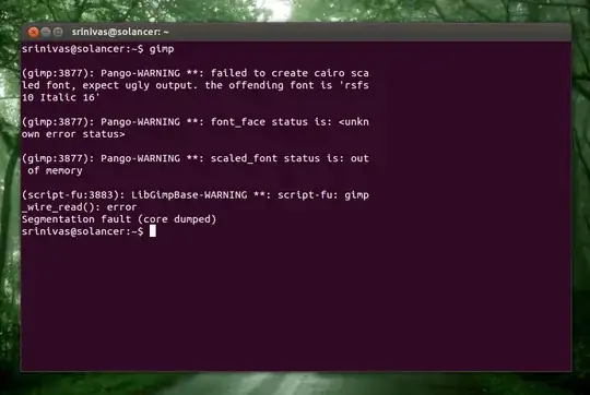 (gimp:3877): Pango-WARNING **: