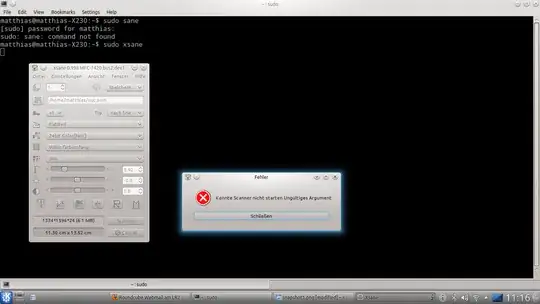 Sreenshot showing the error