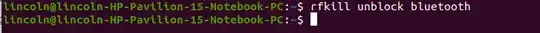 Showing the result of rfkill unblock bluetooth