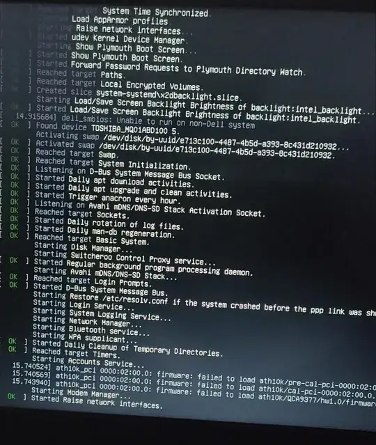 Screenshot of boot