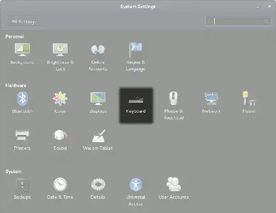 System Settings Window - click on Keyboard