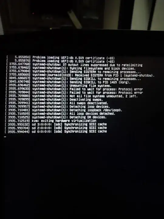 error messages on boot screen