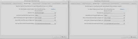 Comparison settings of update notifications