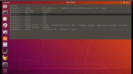 Rofi in window switcher mode