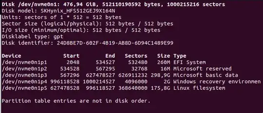 Screenshot after fdisk -l