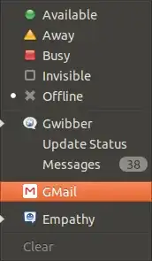 Messaging menu with Gmail entry