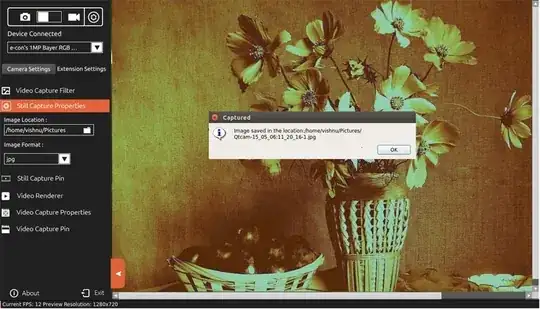 Still capture settings in QtCAM