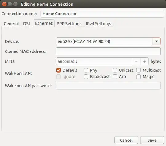 DSL Configuration - Ethernet Tab