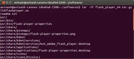 screenshot of listing compressed tarball files in the terminal