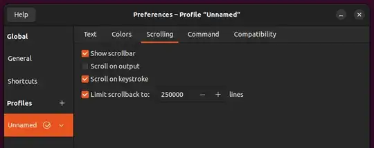 Preferences - Profile Unnamed