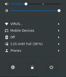 Screenshot of Brightness bar