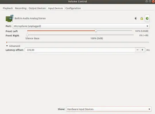 pavucontrol settings