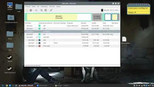 So, my partitions look like this
