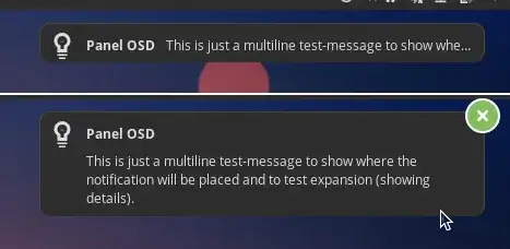 screenshots of notifaction(s)