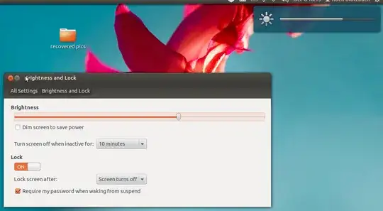 The brightness slider of ubuntu