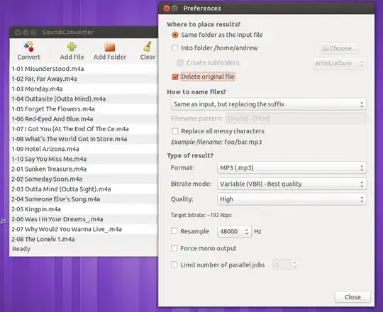 soundcoverter main window and prefs