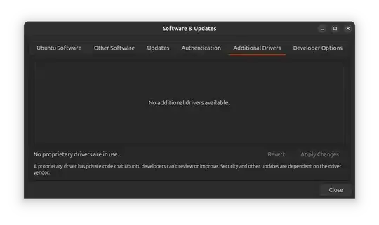 Additional Drivers Dialog