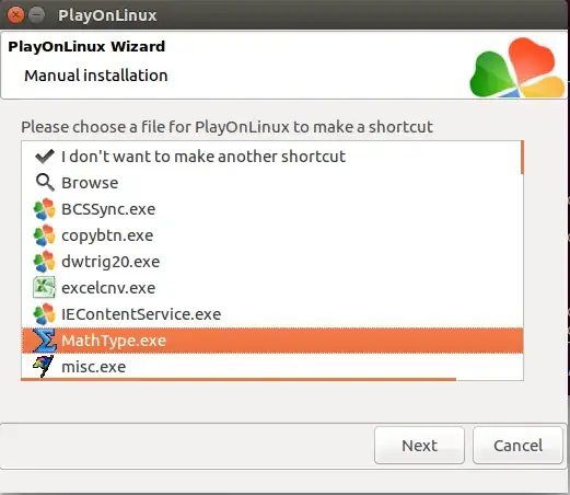 Mathtype shortcut