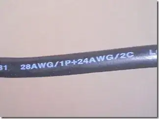 28AWG/1P (for data) +28AWG/2C (for charging)
