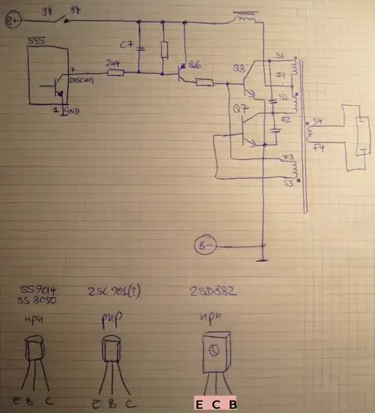 Extracted schematic of inverter for fluorescent lamp