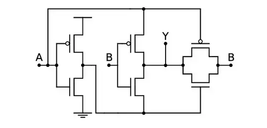 6-transistor XOR schematic