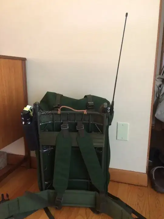 backpack with Diamond whip antenna