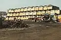 Former British Rail diesel locomotives stacked at Vic Berry, Leicester in October 1987