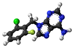Ball-and-stick model of the arprinocid molecule