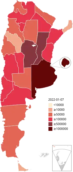 Number of confirmed cases by province.