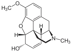 Chemical structure of Codeine.