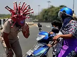 Chennai cop corona helmet