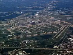 Aerial view of the DFW airport