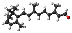 Ball-and-stick model of the dehydroretinal molecule