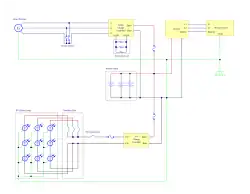 Wiring diagram for a hybrid wind/PV system